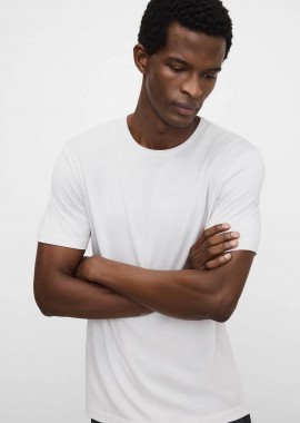 ADOLFO DOMINGUEZ - Adolfo Domínguez ανδρικό T-shirt μονόχρωμο - 172061203 Υπόλευκο