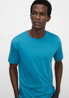 ADOLFO DOMINGUEZ - Adolfo Domínguez ανδρικό T-shirt μονόχρωμο - 172061203 Τυρκουάζ