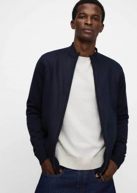 Adolfo Domínguez ανδρικό jacket από βαμβάκι και λινάρι - 152061622 Μπλε Σκούρο