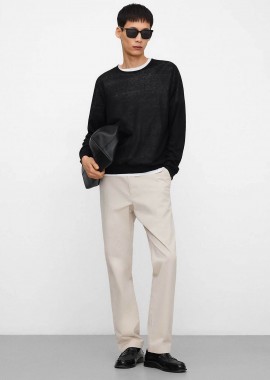 Adolfo Domínguez ανδρικό παντελόνι chino Regular Fit - 168561036 Εκρού
