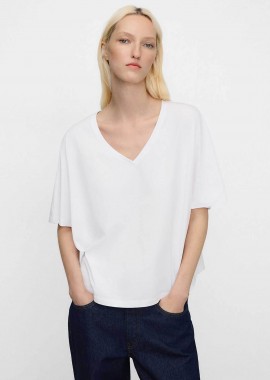 Adolfo Domínguez γυναικείο Τ-Shirt με V λαιμόκοψη - 272031782 Λευκό