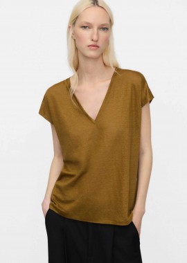 Adolfo Domínguez γυναικείο Τ-Shirt λινό - 272041783 Χακί