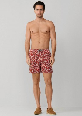 HACKETT - Hackett ανδρικό μαγιό σορτς με safari print Regular Fit - HMB100033 Κόκκινο