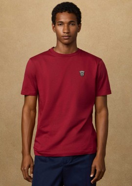 HACKETT - Hackett ανδρικό T-shirt με logo patch Classic Fit - HM5000063 Μπορντό