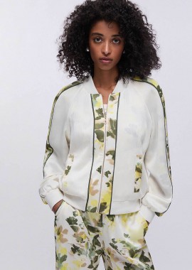 LIU JO - Liu Jo γυναικείo bomber jacket με σατέν υφή Οversized - TA6256T358A Λευκό
