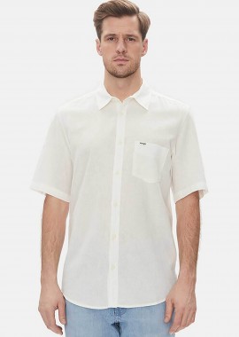Calvin Klein ανδρικό πουκάμισο μονόχρωμο Regular Fit - K10K114488 Λευκό