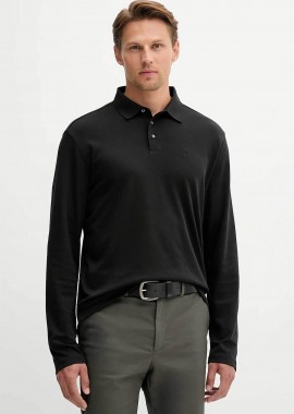 CALVIN KLEIN - Calvin Klein ανδρική μπλούζα πόλο με κεντημένο monogram Regular Fit - LV040EM909 Μαύρο