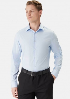 CALVIN KLEIN - Calvin Klein ανδρικό πουκάμισο μονόχρωμο Slim Fit - LV019EU001 Μπλε Ανοιχτό
