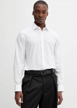 CALVIN KLEIN - Calvin Klein ανδρικό πουκάμισο μονόχρωμο Slim Fit - LV019EU001 Λευκό