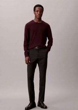 CALVIN KLEIN - Calvin Klein ανδρικό παντελόνι με μαλλί Slim Fit - LV14LD904G Μαύρο