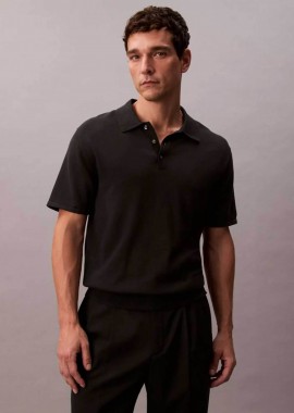 Calvin Klein ανδρικό T-shirt με logo print Regular Fit - LV04LC326G Μαύρο