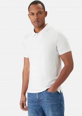 CALVIN KLEIN - Calvin Klein ανδρική μπλούζα πόλο με κεντημένο monogram Slim Fit - LV04LF200G Λευκό