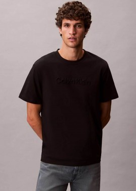 CALVIN KLEIN - Calvin Klein ανδρικό T-shirt με ανάγλυφο λογότυπο - LV04LF811G Μαύρο