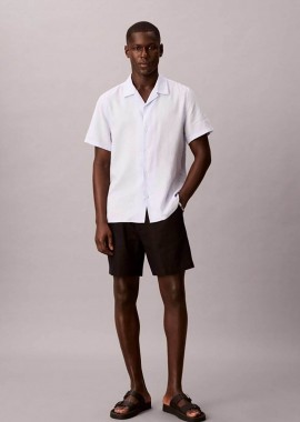CALVIN KLEIN - Calvin Klein ανδρικό σορτς με λινό Straight fit - LV04LF620G Μαύρο