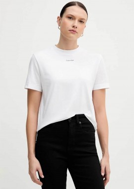 CALVIN KLEIN - Calvin Klein γυναικείο T-shirt με σταμπωτό λογότυπο - LV147C857G Λευκό