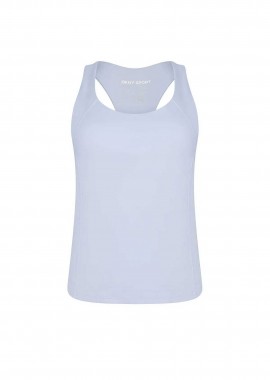 DKNY - DKNY γυναικεία αμάνικη αθλητική μπλούζα με λογότυπο - DP5T1131 Γαλάζιο