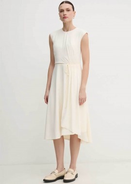 DKNY - DKNY γυναικείο midi φόρεμα αμάνικο μονόχρωμο - DD4KC366 Λευκό