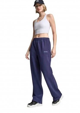 DKNY - DKNY γυναικείο παντελόνι φόρμας με logo print μονόχρωμο - DP6P3795 Σκούρο Μπλε