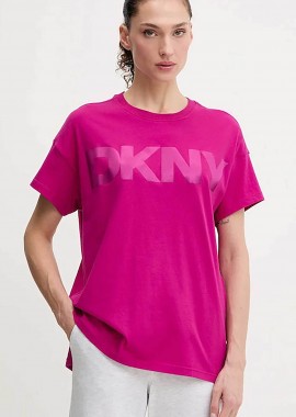 DKNY - DKNY γυναικείο T-shirt με ανάγλυφο λογότυπο - DP6T1534 Φούξια