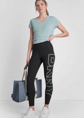 DKNY γυναικείο κολάν με logo print - DP4P3453 Μαύρο