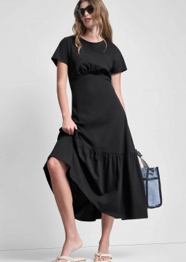 DKNY - DKNY γυναικείο midi φόρεμα μονόχρωμο - DJ6D9175 Μαύρο