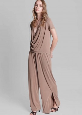 Collectiva Noir γυναικεία παντελόνα μονόχρωμη Relaxed Fit 