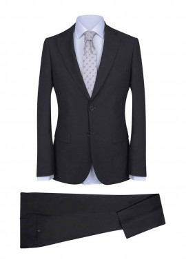 PRINCE OLIVER - Prince Oliver ανδρικό κοστούμι μονόχρωμο Slim Fit - 12560007 Μαύρο