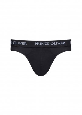 PRINCE OLIVER - Prince Oliver σετ ανδρικά εσώρουχα slip με λογότυπo - 33029033 Μαύρο