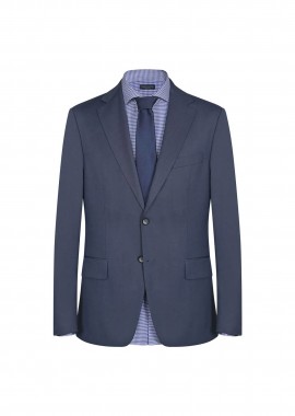 PRINCE OLIVER - Prince Oliver ανδρικό σακάκι μονόχρωμο Modern Fit - 11989043 Μπλε