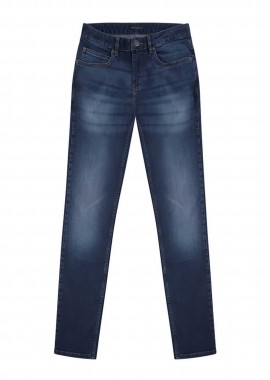 PRINCE OLIVER - Prince Oliver ανδρικό τζιν παντελόνι πεντάτσεπο Comfort Slim Fit - 10582003 Μπλε Σκούρο