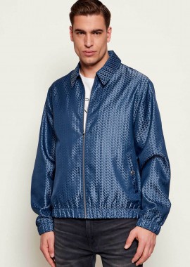 MICHAEL KORS - Michael Kors ανδρικό bomber jacket με all-over monogram print Regular Fit - CR6208EK90 Μπλε