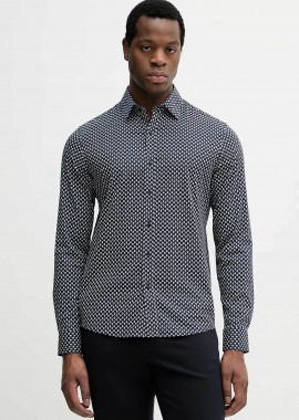 Michael Kors ανδρικό πουκάμισο με all-over print Classic Fit - CS64072KX7 Μπλε Σκούρο