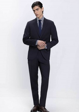 Kaiser Hoff ανδρικό κοστούμι μονόχρωμο Slim Fit - D102001591107100 Μπλε Σκούρο