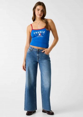GUESS - Guess γυναικείο τζιν παντελόνι πεντάτσεπο Wide Leg
