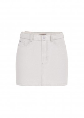 GUESS - Guess γυναικεία mini φούστα denim ψηλόμεση πεντάτσεπη Regular Fit - W6RD0QD6521 Λευκό