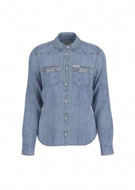 GUESS - Guess γυναικείο πουκάμισο denim Slim Fit - W5RH35D5M81 Denim Blue Ανοιχτό