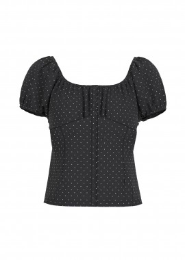 Guess γυναικεία μπλούζα με πουά σχέδιο - W6GHC6WO951 Μαύρο