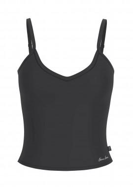 Guess γυναικείο crop top με πλεκτό σχέδιο Slim Fit - W6GPB5KG372 Μαύρο