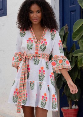 Pink City Prints γυναικείο mini φόρεμα 