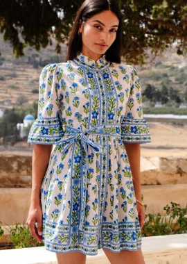 Pink City Prints γυναικείο mini φόρεμα 