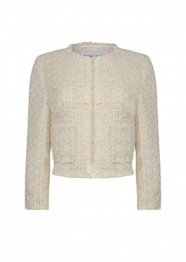 DKNY γυναικείο cropped jacket - DJ4J6078 Κρέμ