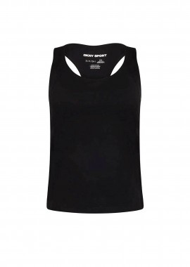 DKNY - DKNY γυναικεία αμάνικη αθλητική μπλούζα με λογότυπο - DP5T1131 Μαύρο