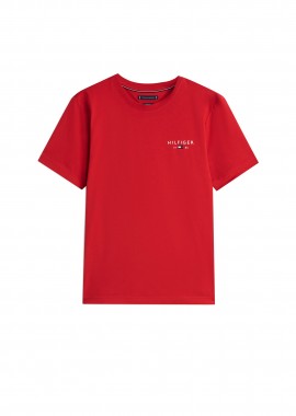 TOMMY HILFIGER - Tommy Hilfiger ανδρικό T-shirt με logo print Regular Fit - MW0MW41456 Κόκκινο