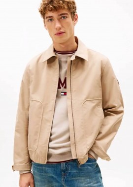 TOMMY HILFIGER - Tommy Hilfiger ανδρικό jacket με ψηλό λαιμό και κεντημένο logo Relaxed Fit - MW0MW41864 Μπεζ