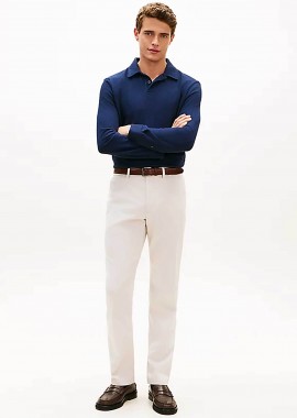 TOMMY HILFIGER - Tommy Hilfiger ανδρικό παντελόνι chino Straight Fit - MW0MW41923 Εκρού