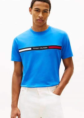 TOMMY HILFIGER - Tommy Hilfiger ανδρικό T-shirt με λογότυπο Regular Fit - MW0MW36498 Μπλε
