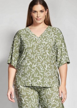 PARABITA - Parabita γυναικεία μπλούζα με floral print - 012610100105 Χακί