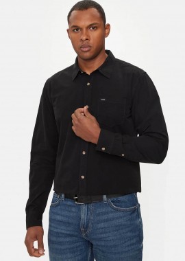 GUESS - Guess ανδρικό πουκάμισο μονόχρωμο Slim Fit - M4YH35WGCF1 Μαύρο