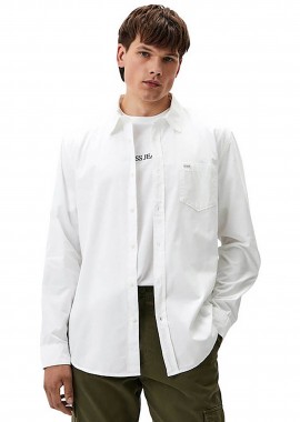 GUESS - Guess ανδρικό πουκάμισο μονόχρωμο Slim Fit - M4YH35WGCF1 Λευκό