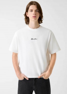 GUESS - Guess ανδρικό T-shirt με logo Regular Fit - M6RP14KD461 Λευκό